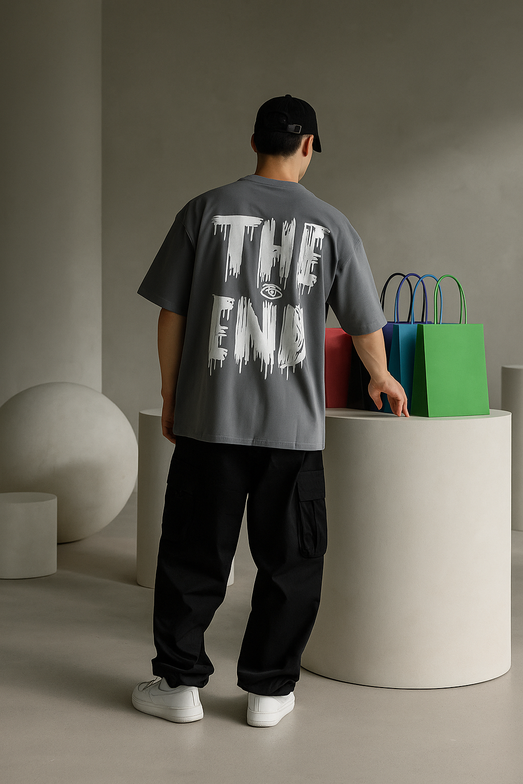 THE END (Grey) oversized T-shirt