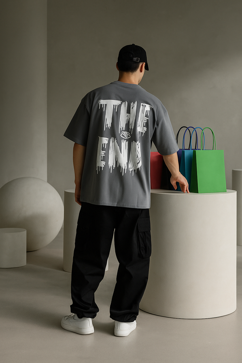 THE END (Grey) oversized T-shirt