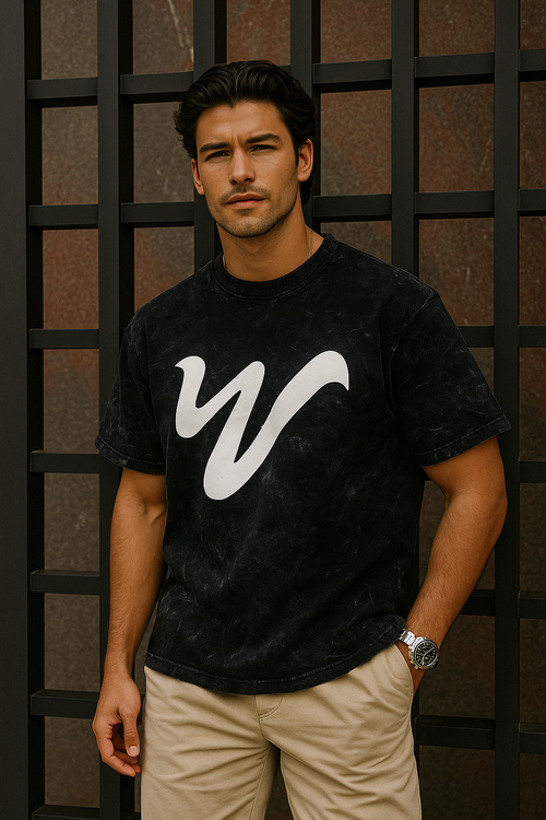 Black Acid Wash Oversized T- shirt